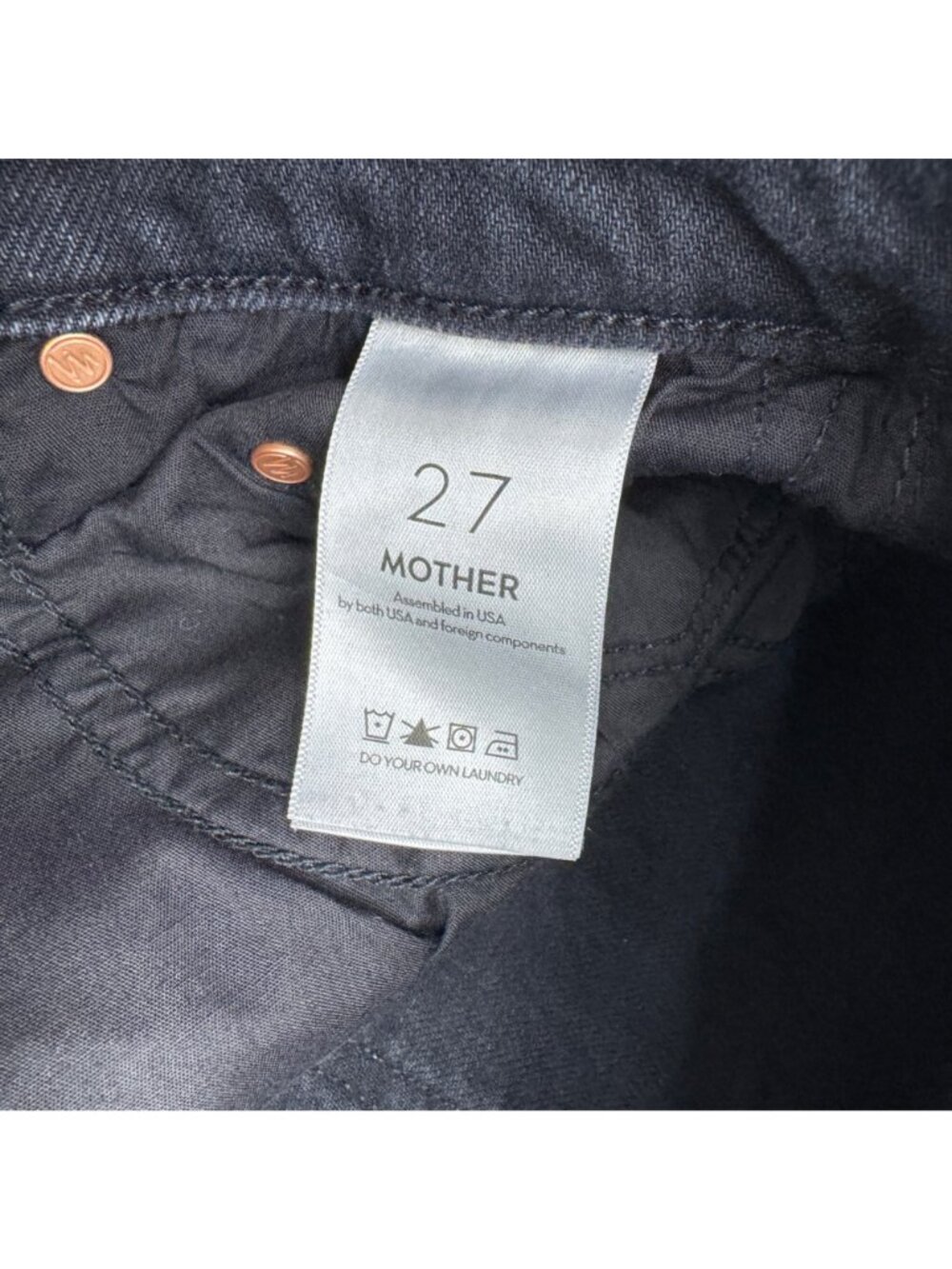 Mother Superior The Tomcat Black Jean Women's Button Fly Denim Pants Sz 27 NWOT - Picture 9 of 13